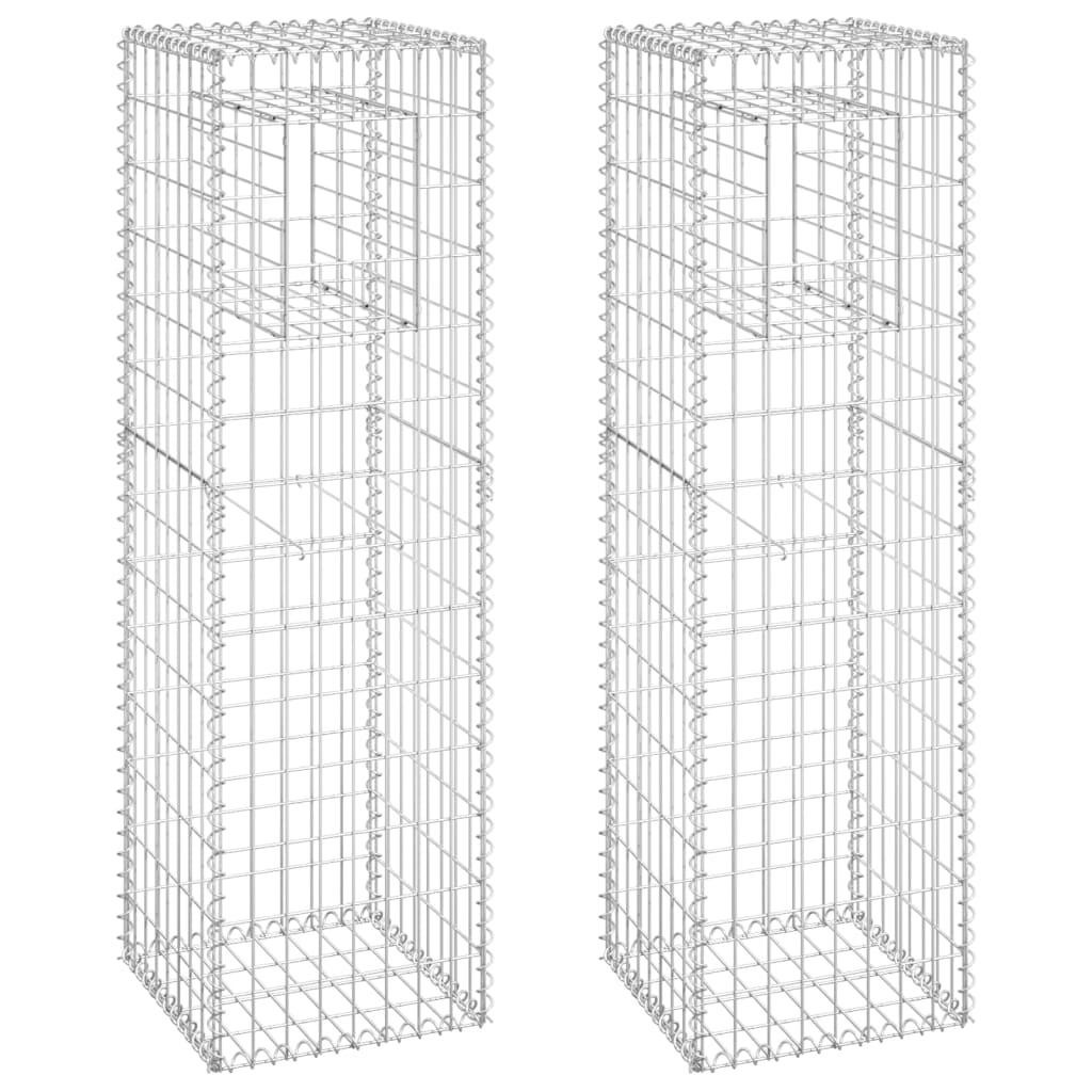Gabionensäulen 2 Stk. 40x40x140 cm Eisen