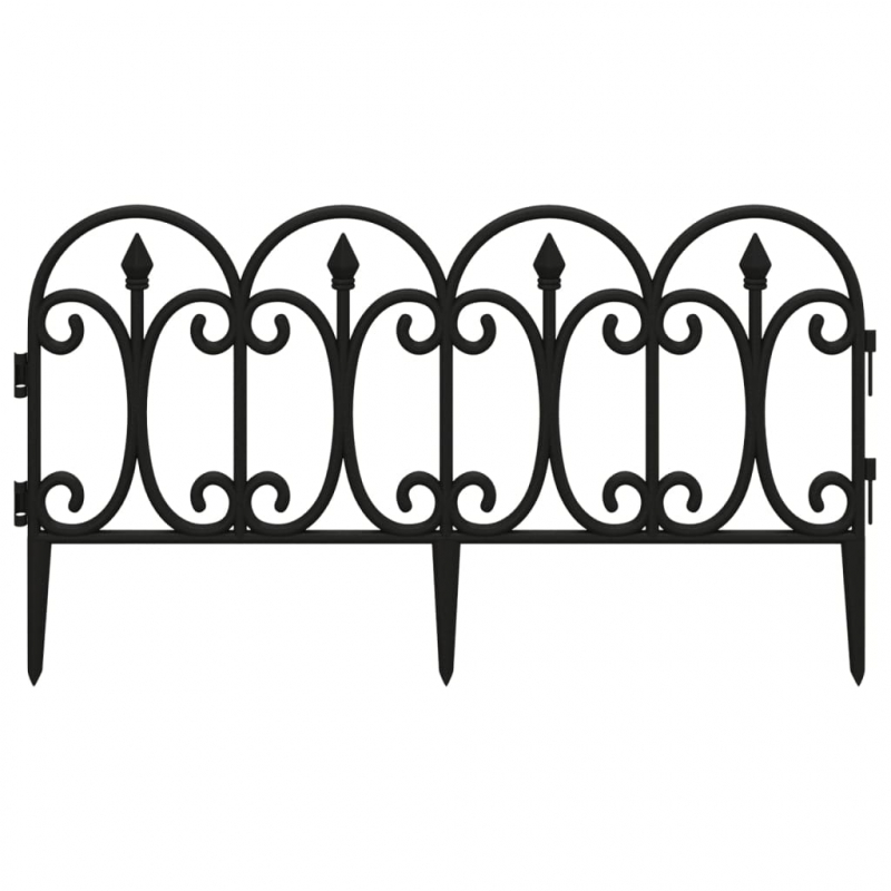 Rasenkanten 17 Stk. Schwarz 10 m PP