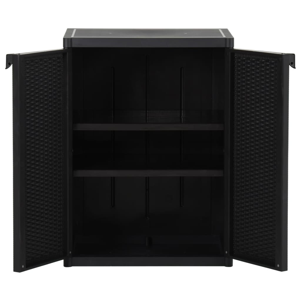 Gartenschrank Schwarz 65x45x88 cm PP Rattan-Optik