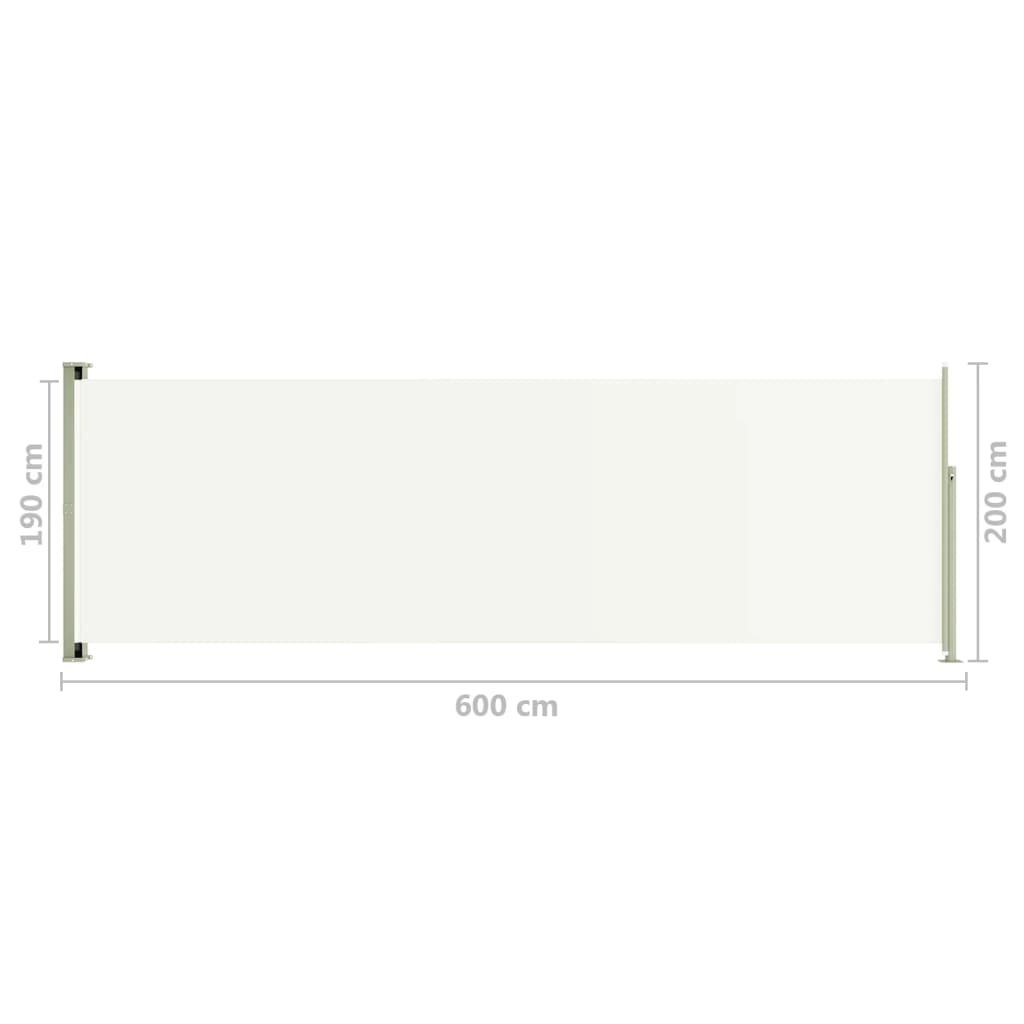 Seitenmarkise Ausziehbar 200x600 cm Creme
