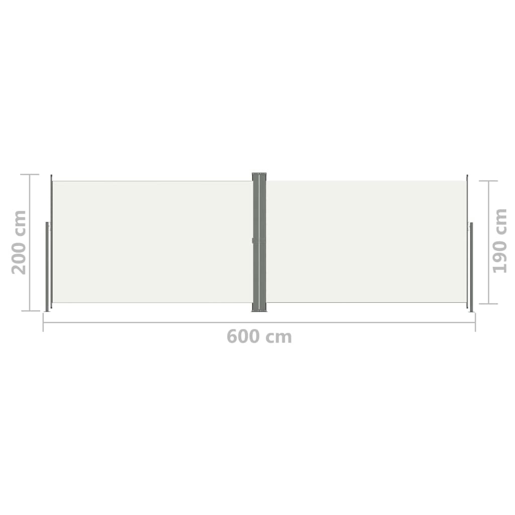 Seitenmarkise Ausziehbar Creme 200x600 cm