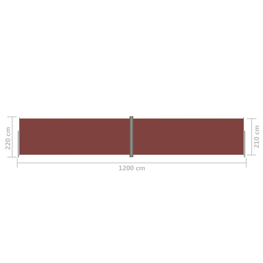 Seitenmarkise Ausziehbar Braun 220x1200 cm