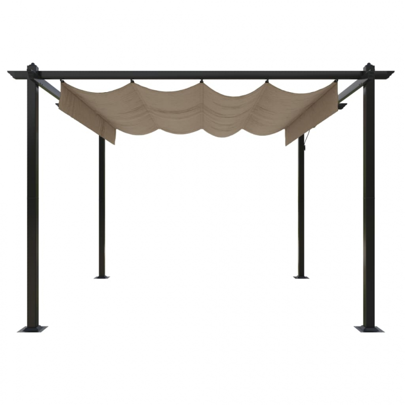 Pavillon mit Ausziehbarem Dach 3x3 m Taupe