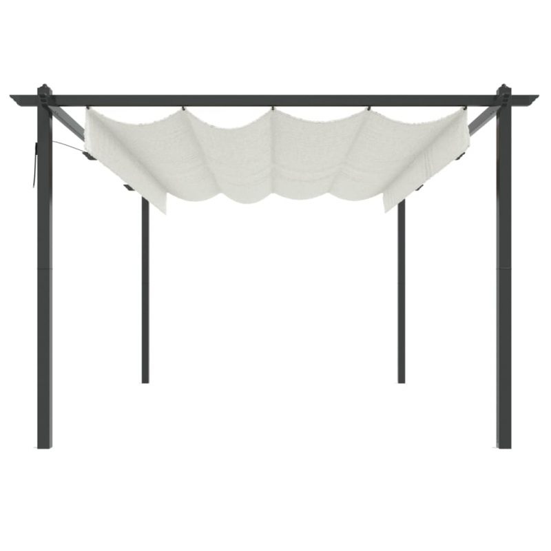 Pavillon mit Ausziehbarem Dach 4x3 m Creme