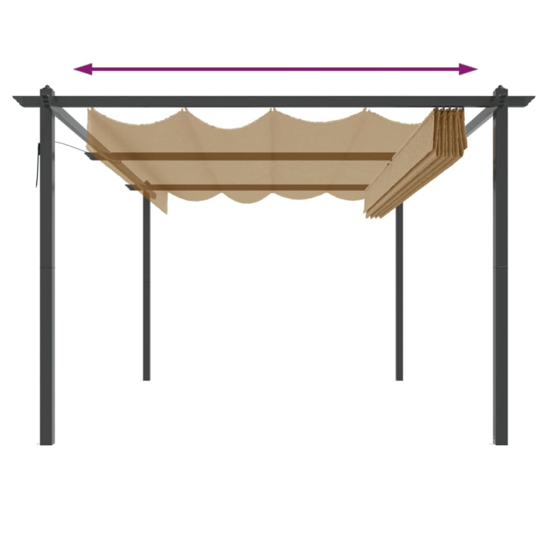 Pavillon mit Ausziehbarem Dach 4x3 m Taupe