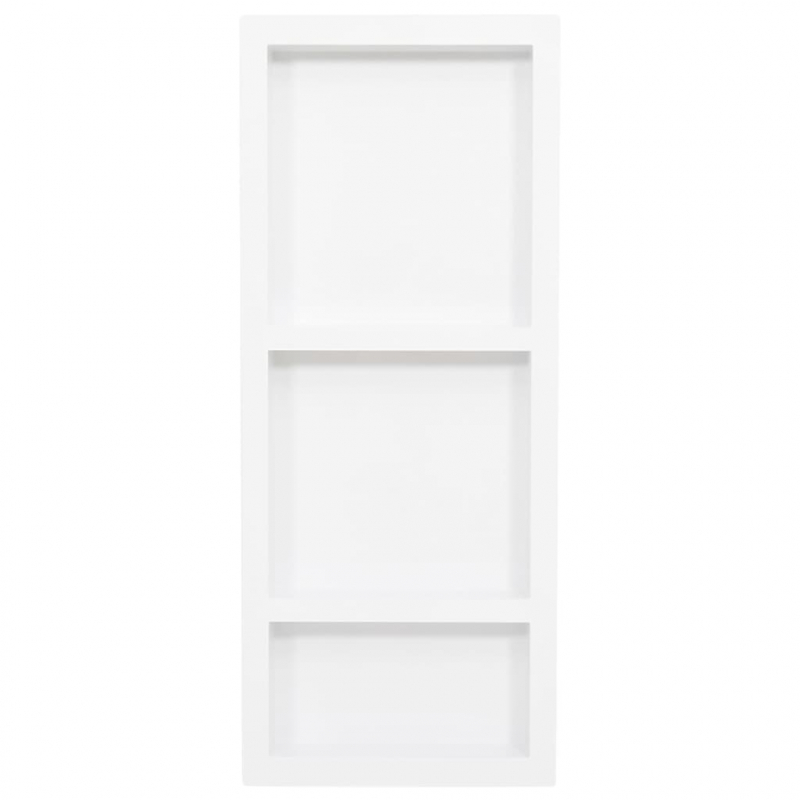 Duschnische mit 3 Fächern Hochglanz-Weiß 41x99x9 cm