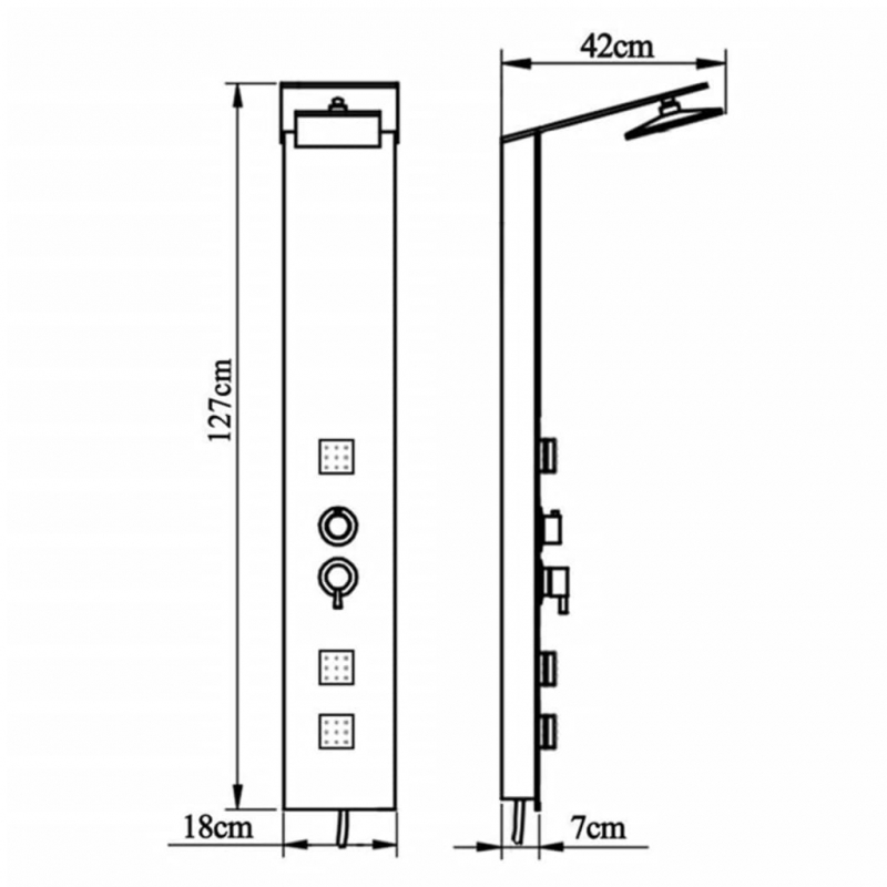 Duschpaneel-System Glas Braun