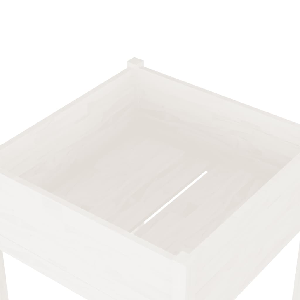 Pflanzkübel 2 Stk. Weiß 70x70x70 cm Massivholz Kiefer