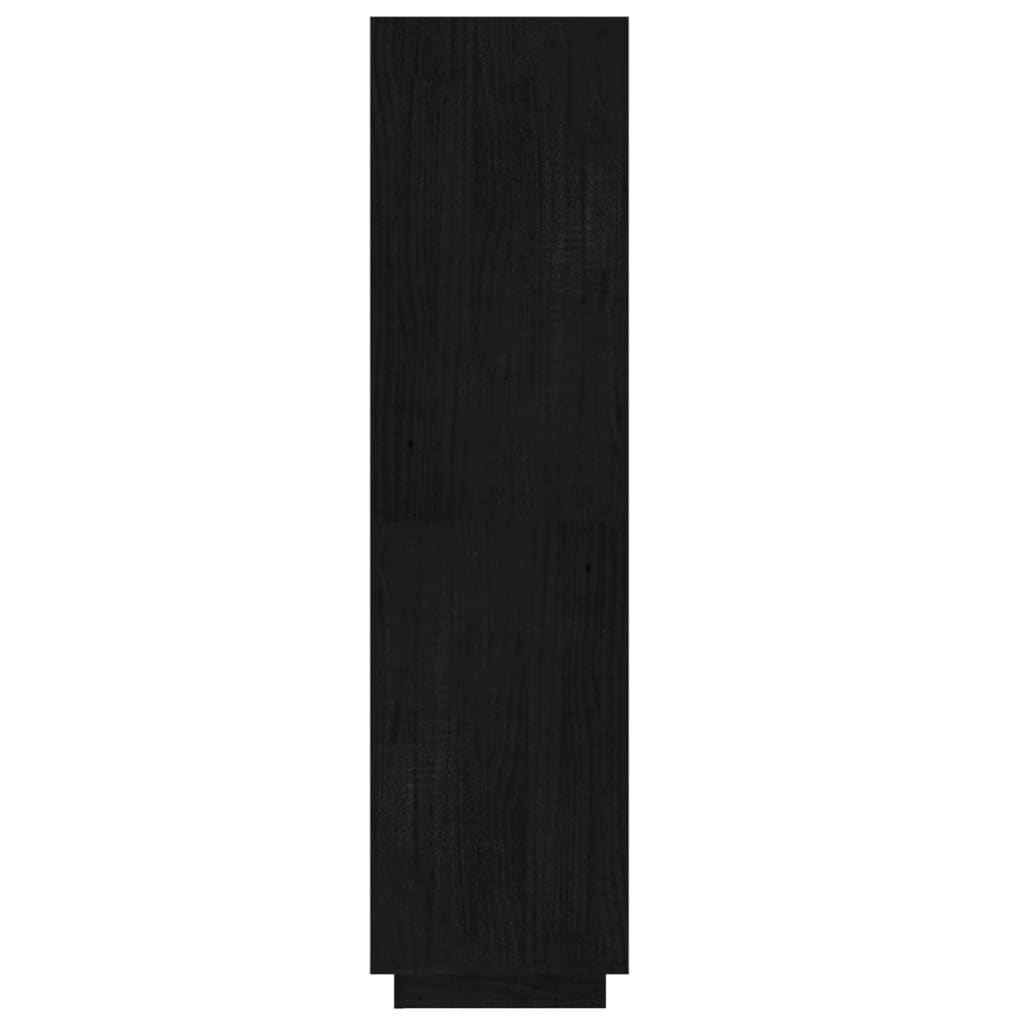 Bücherregal/Raumteiler Schwarz 60x35x135 cm Massivholz Kiefer