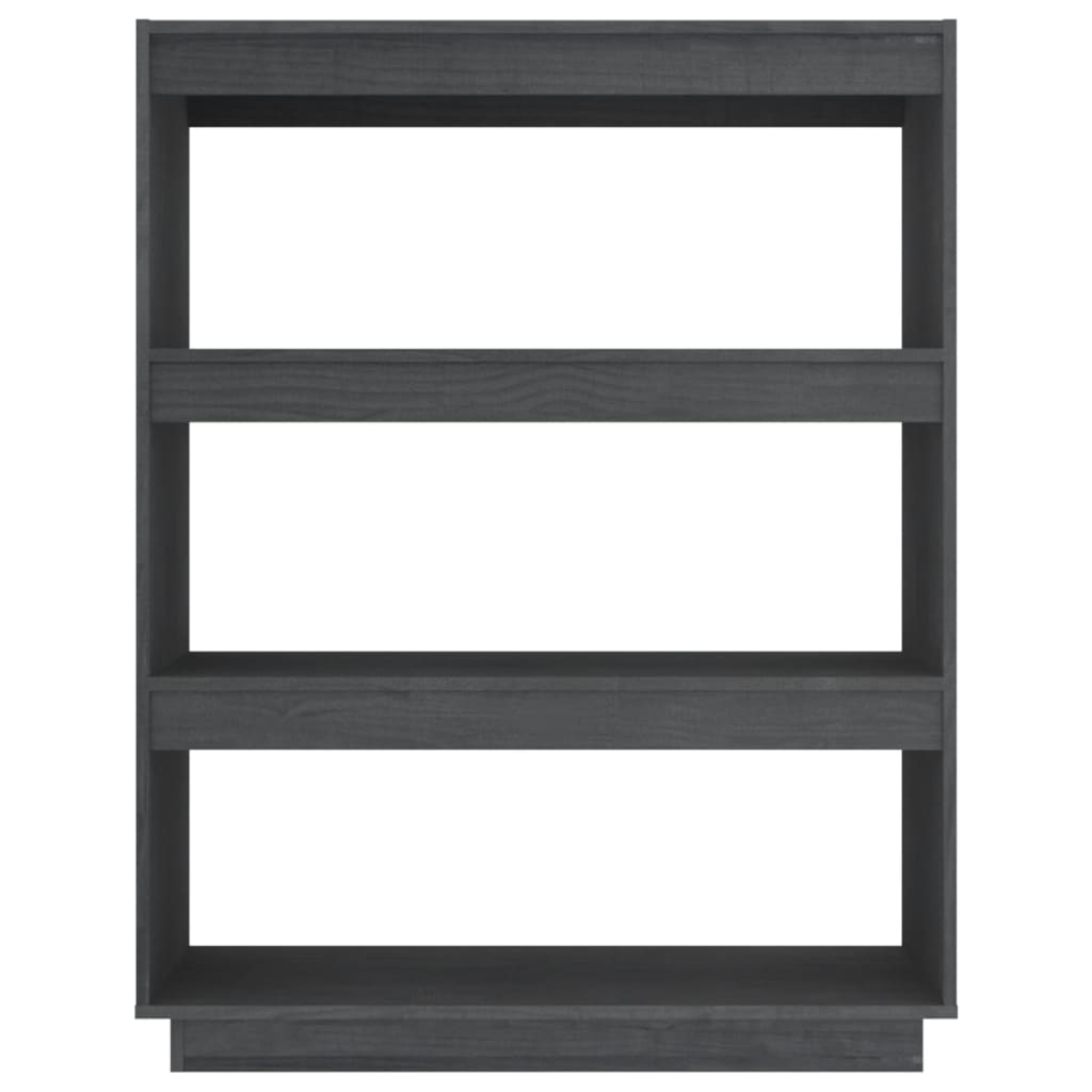 Bücherregal/Raumteiler Grau 80x35x103 cm Massivholz Kiefer