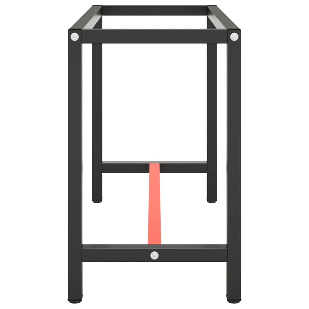 Werkbankgestell Mattschwarz und Mattrot 110x50x79 cm Metall