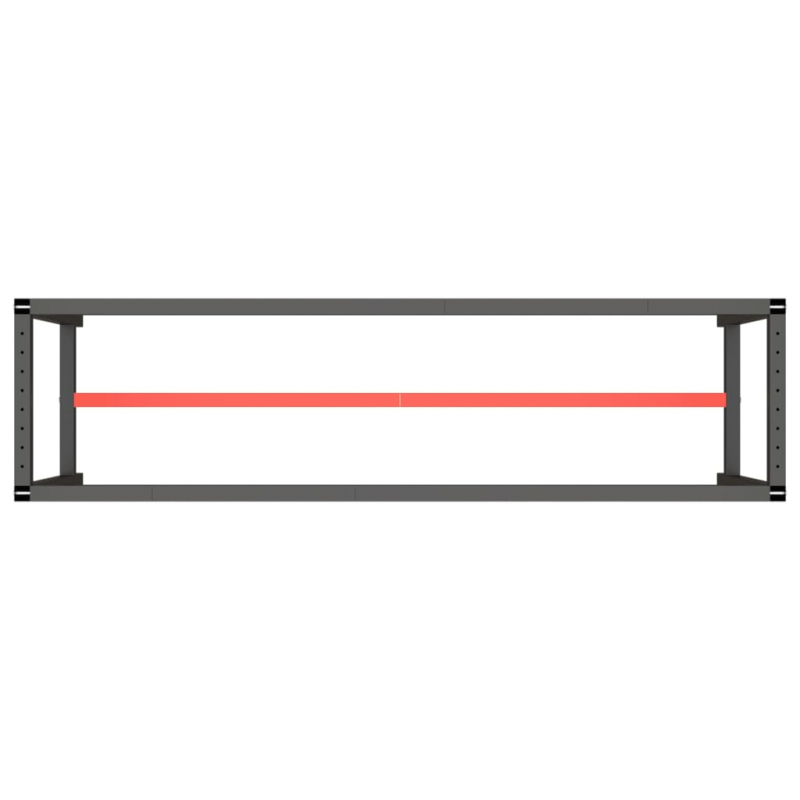 Werkbankgestell Mattschwarz und Mattrot 210x50x79 cm Metall