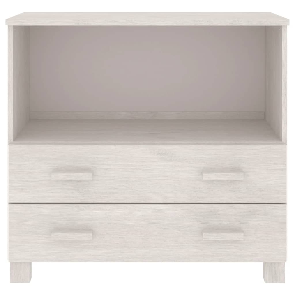 Sideboard HAMAR Weiß 85x35x80 cm Massivholz Kiefer