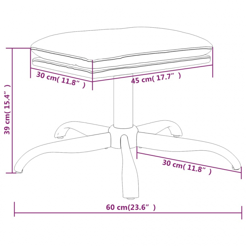 Fußhocker Braun 60x60x36 cm Mikrofasergewebe