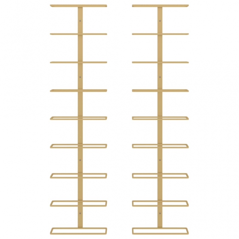 Wand-Weinregale für 9 Flaschen 2 Stk. Golden Eisen