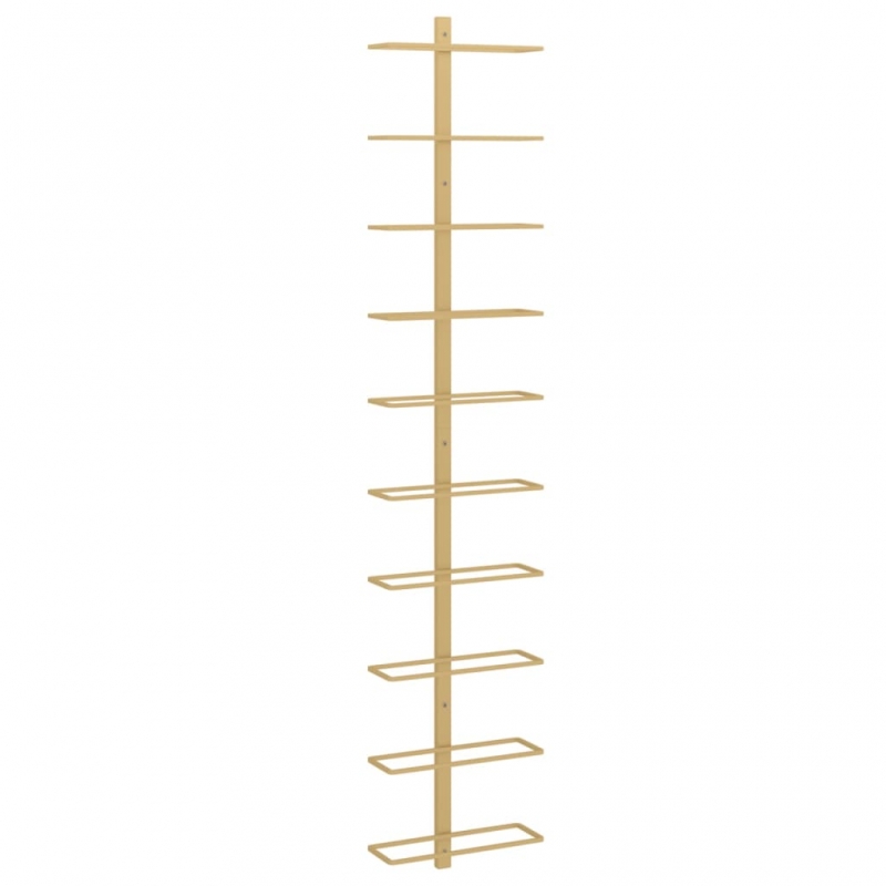 Wand-Weinregal für 10 Flaschen Golden Metall