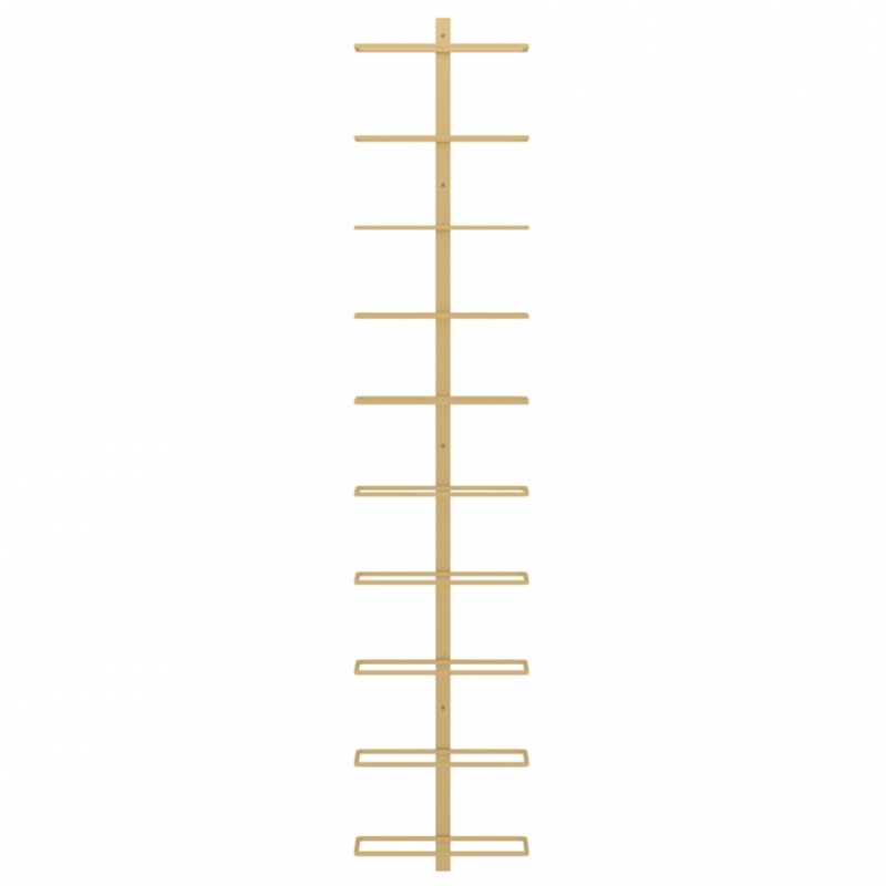 Wand-Weinregal für 10 Flaschen Golden Metall