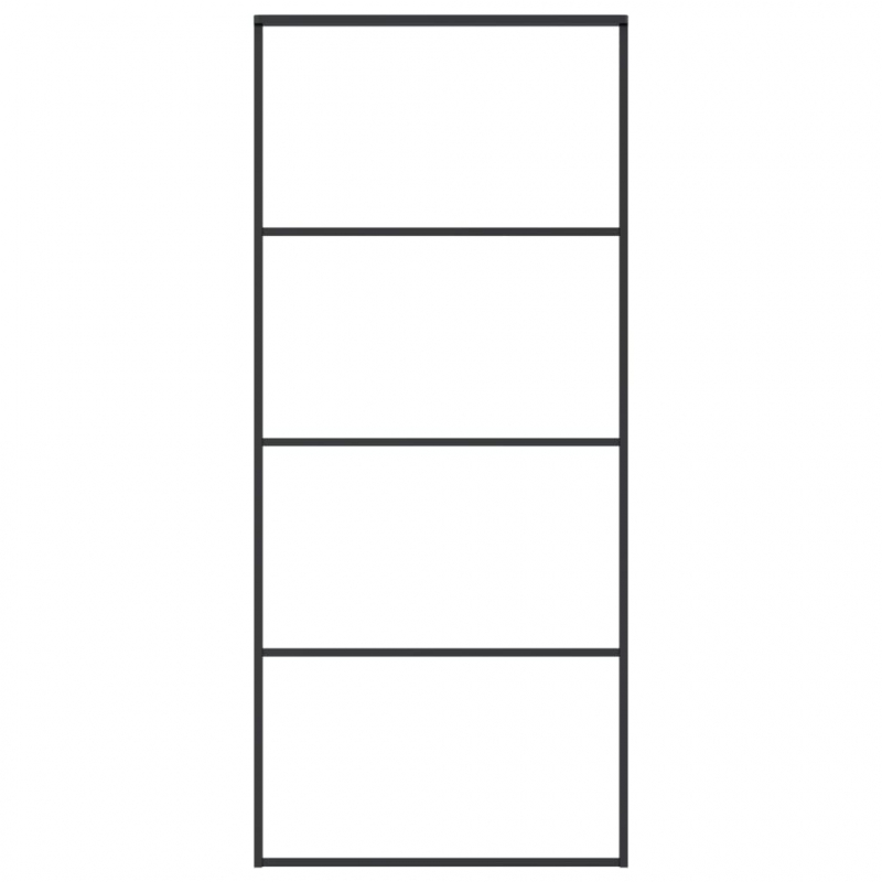 Schiebetür ESG-Glas und Aluminium mattiert 90x205 cm Schwarz