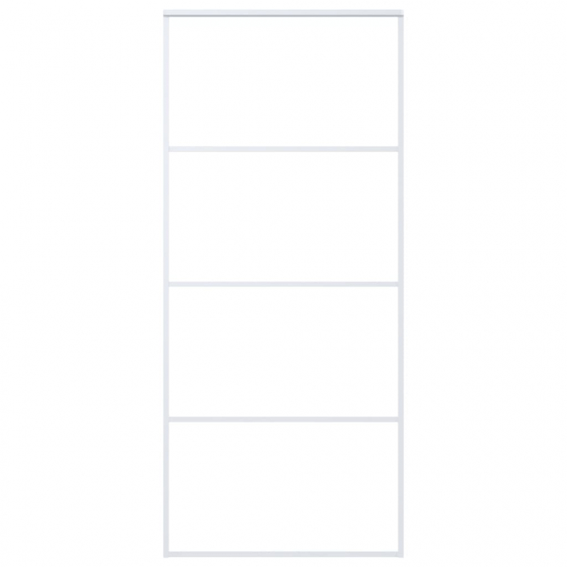 Schiebetür ESG-Glas und Aluminium 90x205 cm Weiß