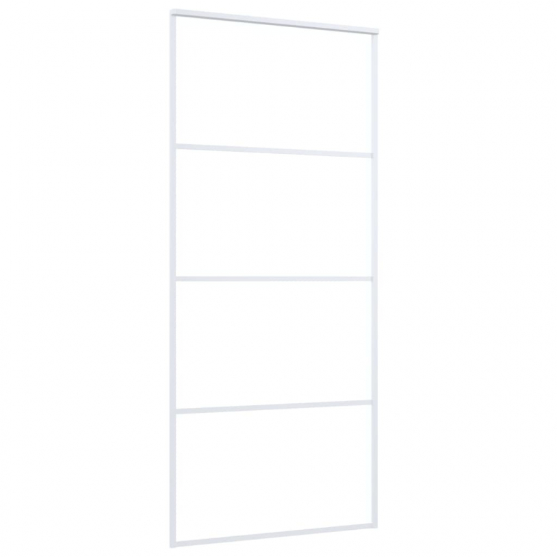 Schiebetür ESG-Glas und Aluminium 90x205 cm Weiß