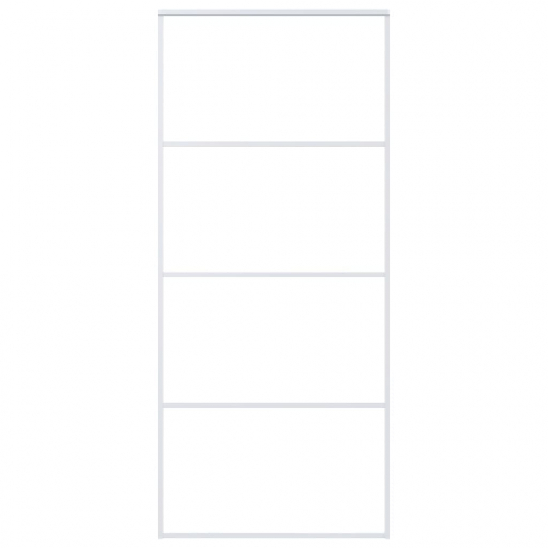 Schiebetür ESG-Mattglas und Aluminium 90x205 cm Weiß