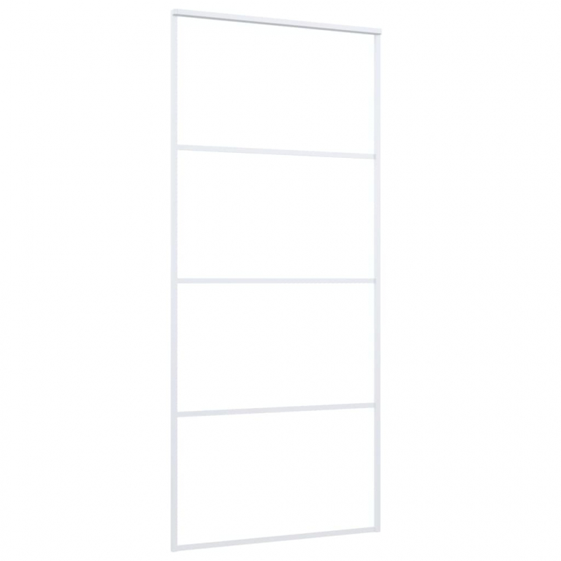 Schiebetür ESG-Mattglas und Aluminium 90x205 cm Weiß