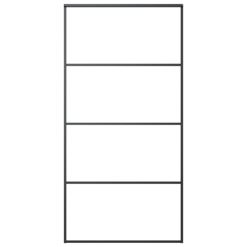 Schiebetür ESG Glas und Aluminium mattiert 102,5x205 cm Schwarz