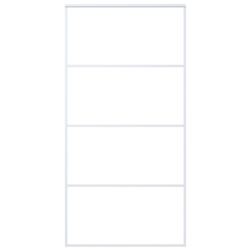 Schiebetür ESG Glas und Aluminium mattiert 102,5x205 cm Weiß