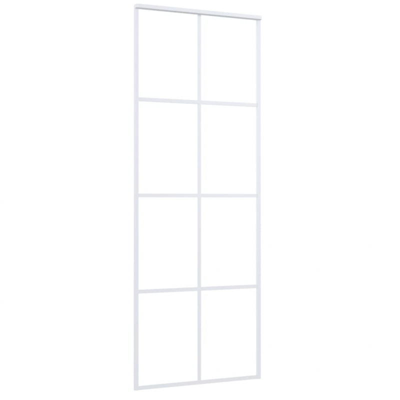 Schiebetür ESG-Mattglas und Aluminium 76x205 cm Weiß