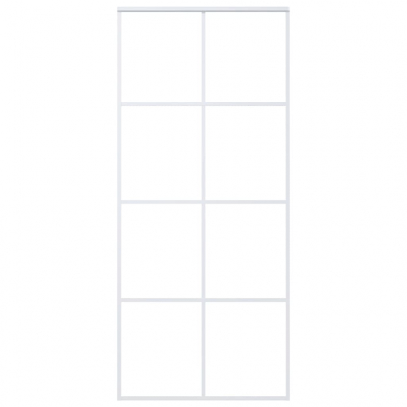 Schiebetür ESG-Mattglas und Aluminium 90x205 cm Weiß