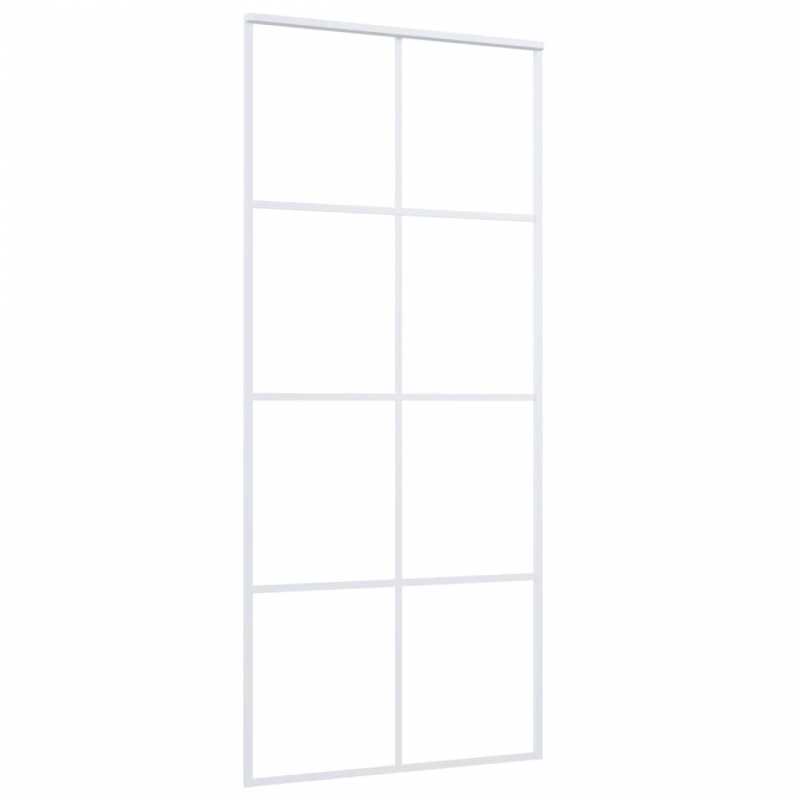 Schiebetür ESG-Mattglas und Aluminium 90x205 cm Weiß