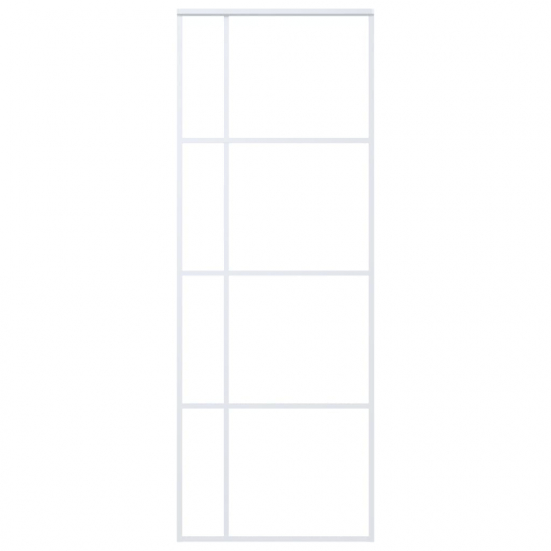 Schiebetür ESG-Mattglas und Aluminium 76x205 cm Weiß