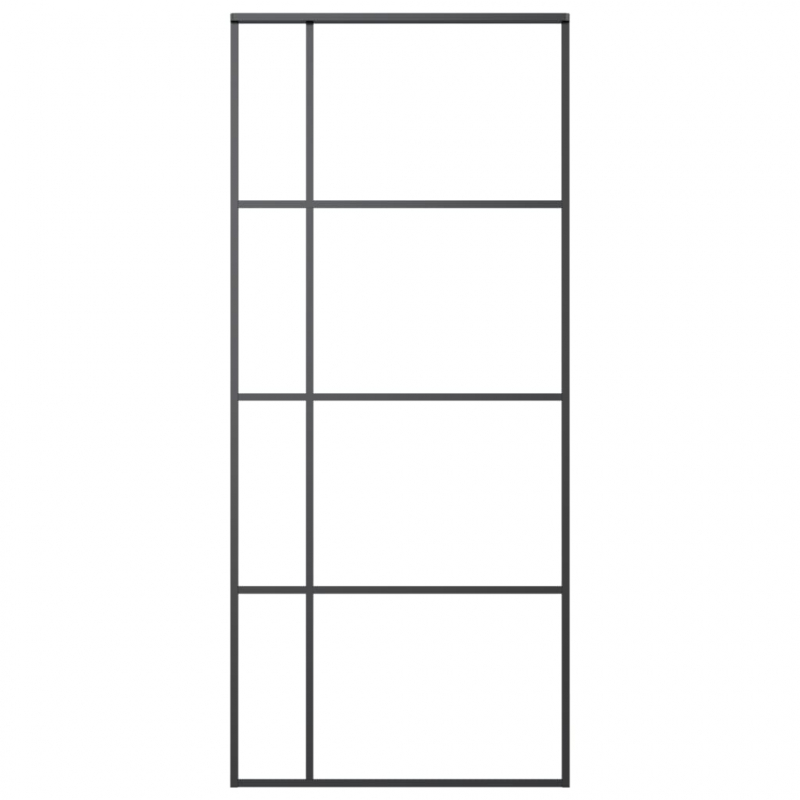 Schiebetür ESG-Glas und Aluminium 90x205 cm Schwarz