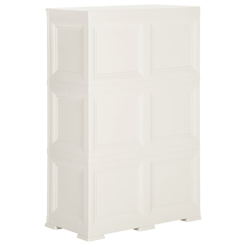 Kunststoffschrank 79x43x125 cm Holzdesign Angora-Weiß