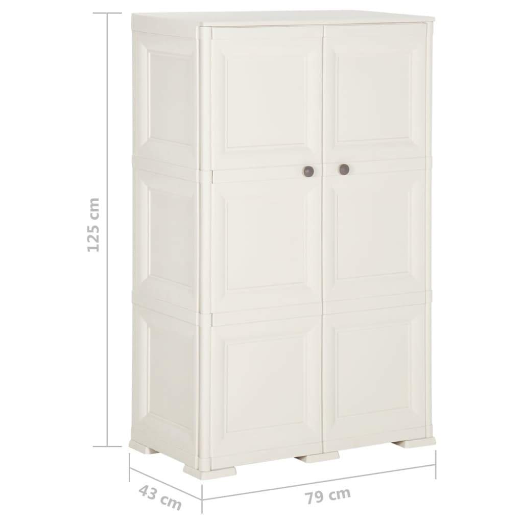 Kunststoffschrank 79x43x125 cm Holzdesign Angora-Weiß