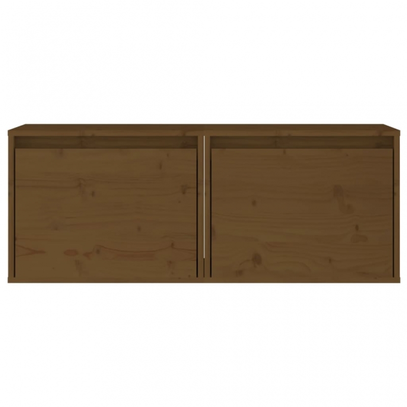 Wandschränke 2 Stk. Honigbraun 45x30x35 cm Massivholz Kiefer