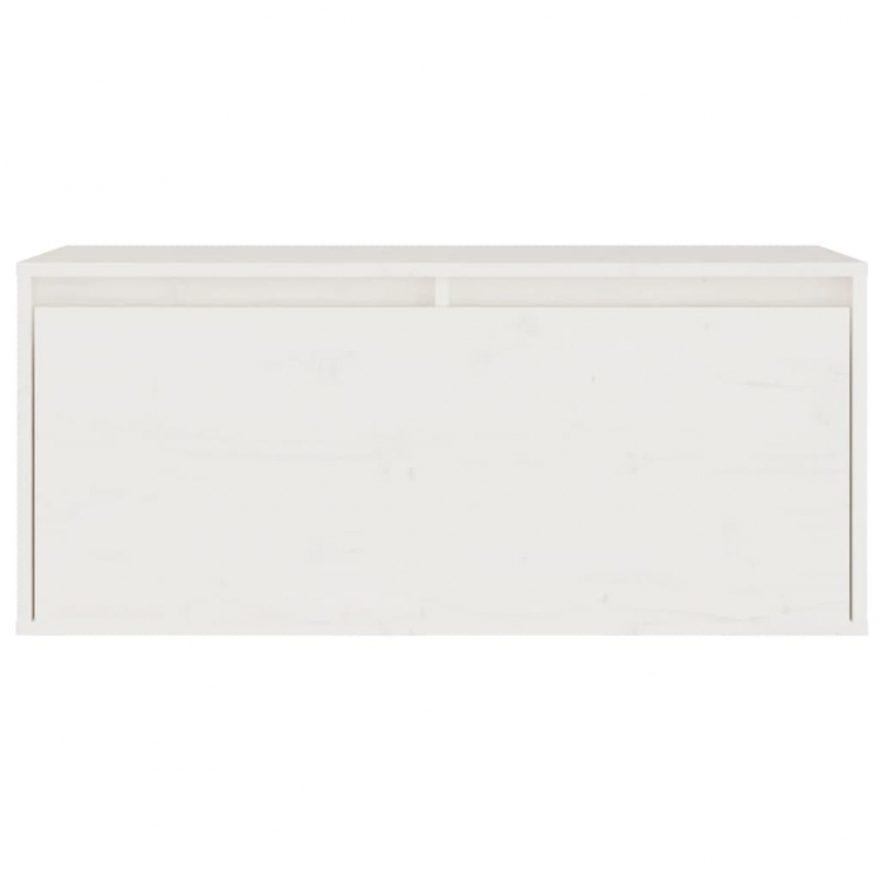 Wandschrank Weiß 80x30x35 cm Massivholz Kiefer