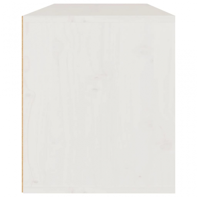 Wandschrank Weiß 80x30x35 cm Massivholz Kiefer