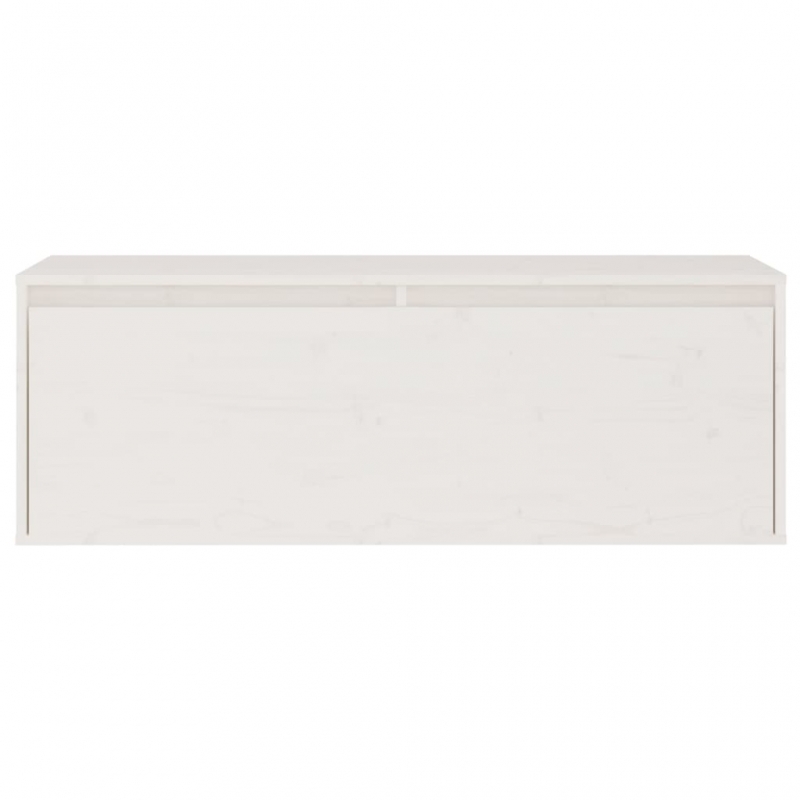 Wandschrank Weiß 100x30x35 cm Massivholz Kiefer