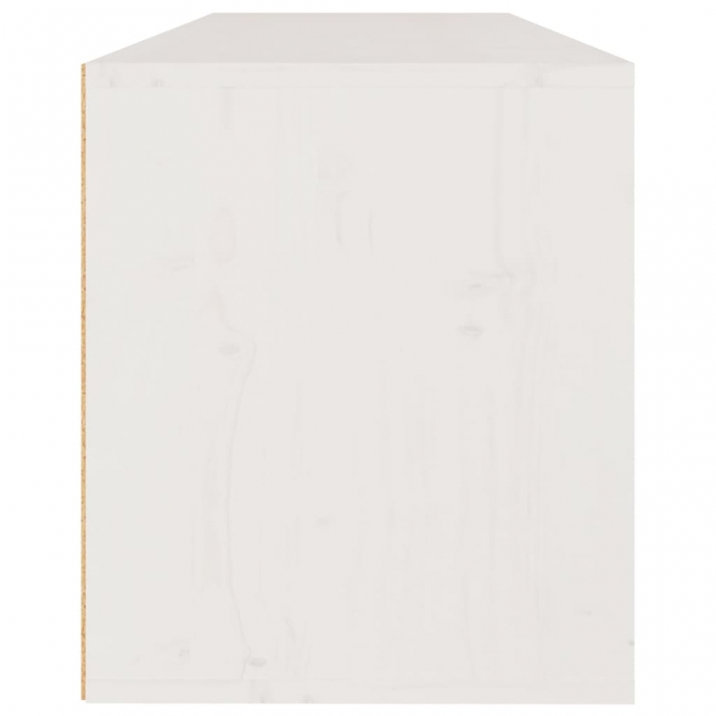 Wandschrank Weiß 100x30x35 cm Massivholz Kiefer