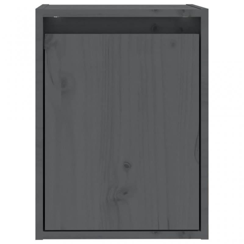 Wandschränke 2 Stk. Grau 30x30x40 cm Massivholz Kiefer