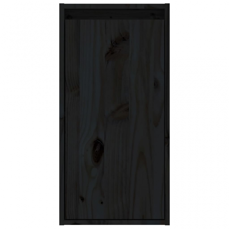 Wandschränke 2 Stk. Schwarz 30x30x60 cm Massivholz Kiefer