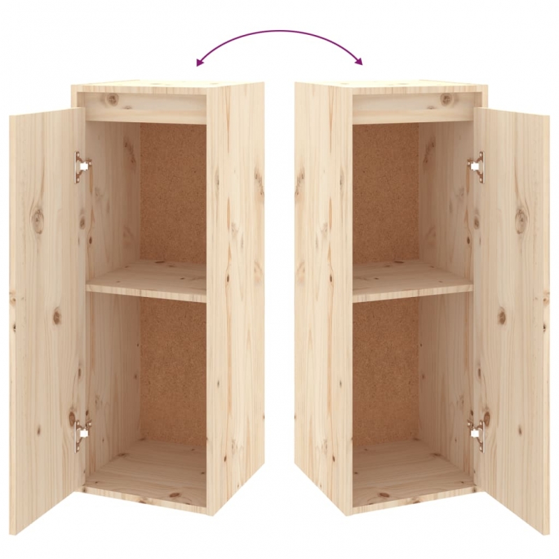 Wandschränke 2 Stk. 30x30x80 cm Massivholz Kiefer