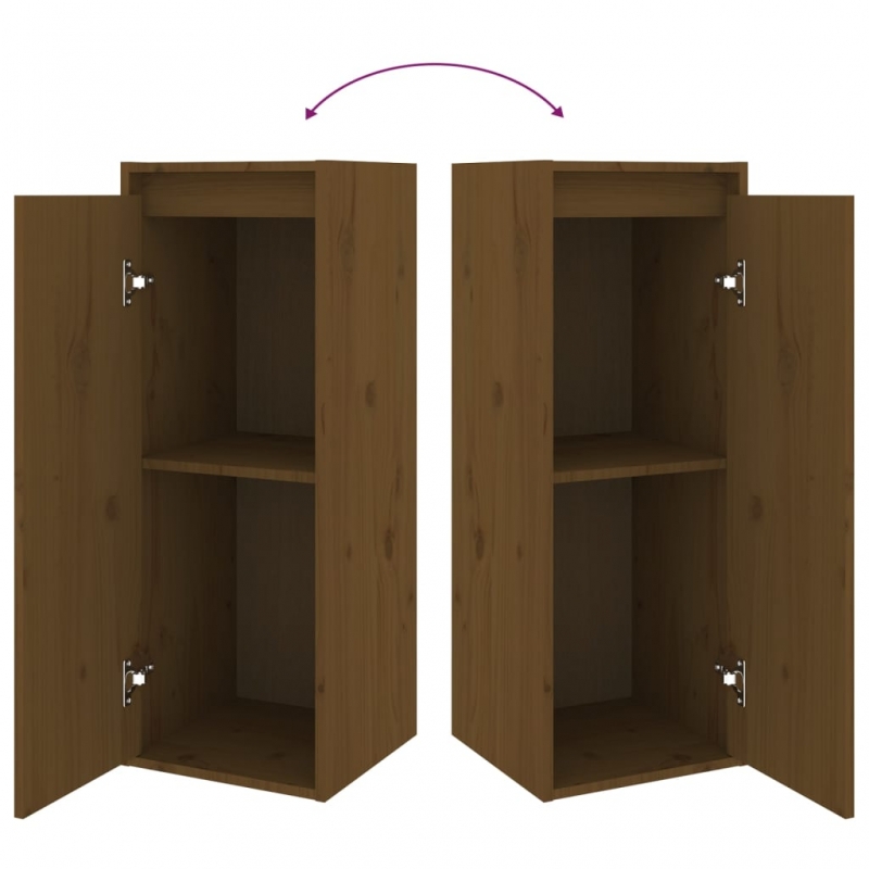 Wandschränke 2 Stk. Honigbraun 30x30x80 cm Massivholz Kiefer