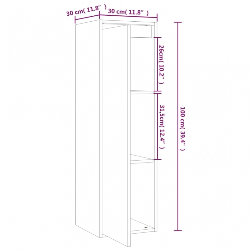 Wandschränke 2 Stk. Honigbraun 30x30x100 cm Massivholz Kiefer