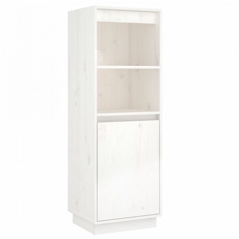 Highboard Weiß 37x34x110 cm Massivholz Kiefer