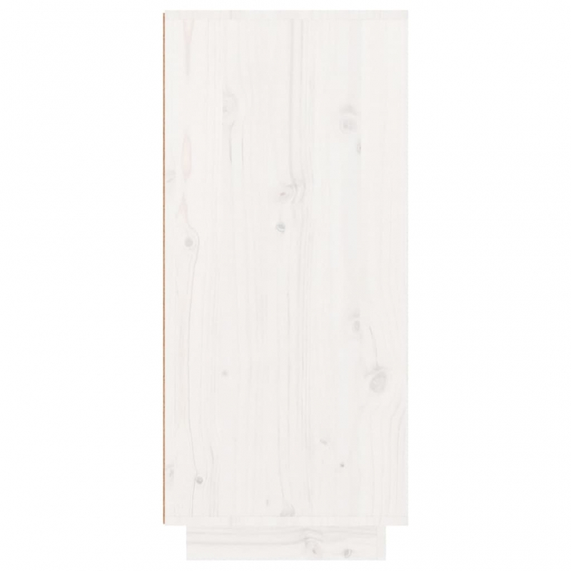 Schuhschrank Weiß 60x35x80 cm Massivholz Kiefer