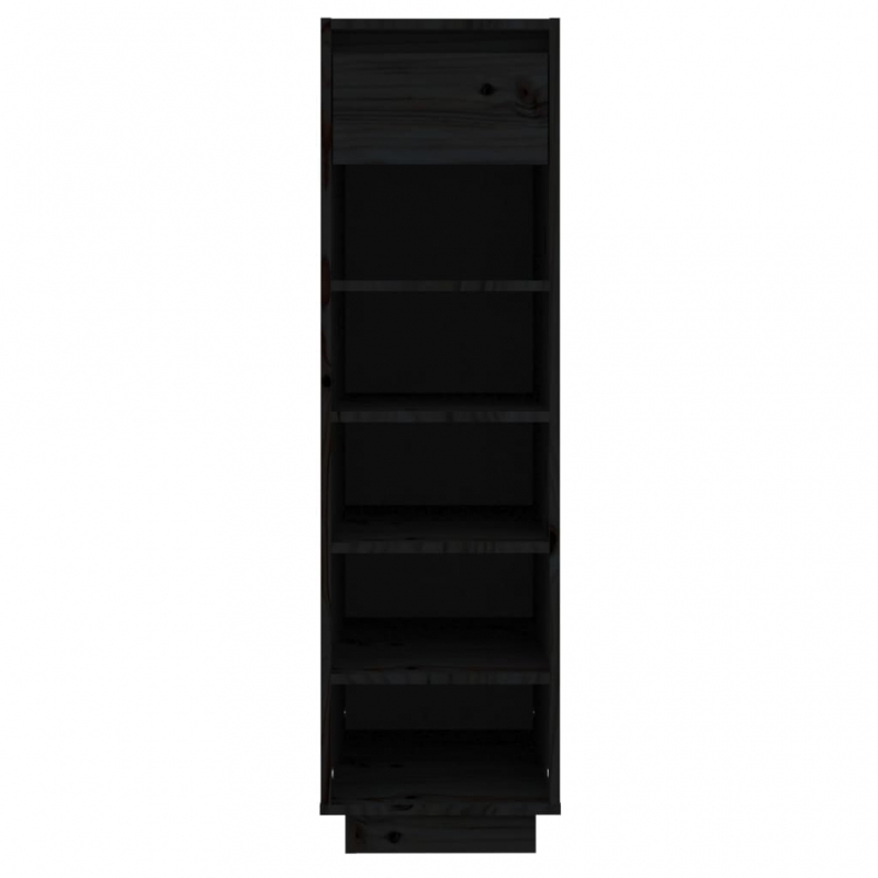 Schuhregal Schwarz 34x30x105 cm Massivholz Kiefer