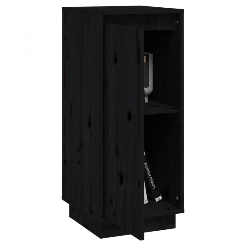 Sideboards 2 Stk. Schwarz 31,5x34x75 cm Massivholz Kiefer