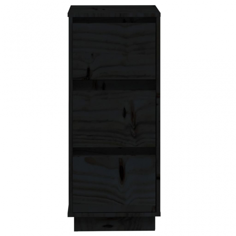 Sideboards 2 Stk. Schwarz 32x34x75 cm Massivholz Kiefer